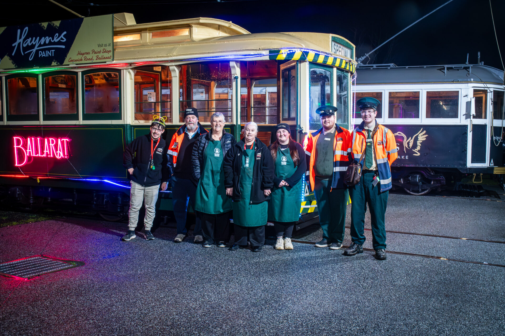 Most of the crew of the 2025 Night Trams